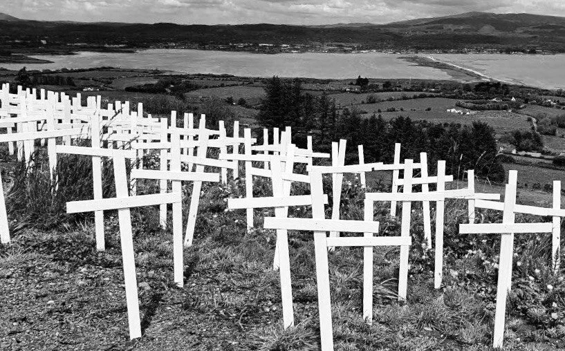 Crosses Laid in Memory of Aborted Irish Babies