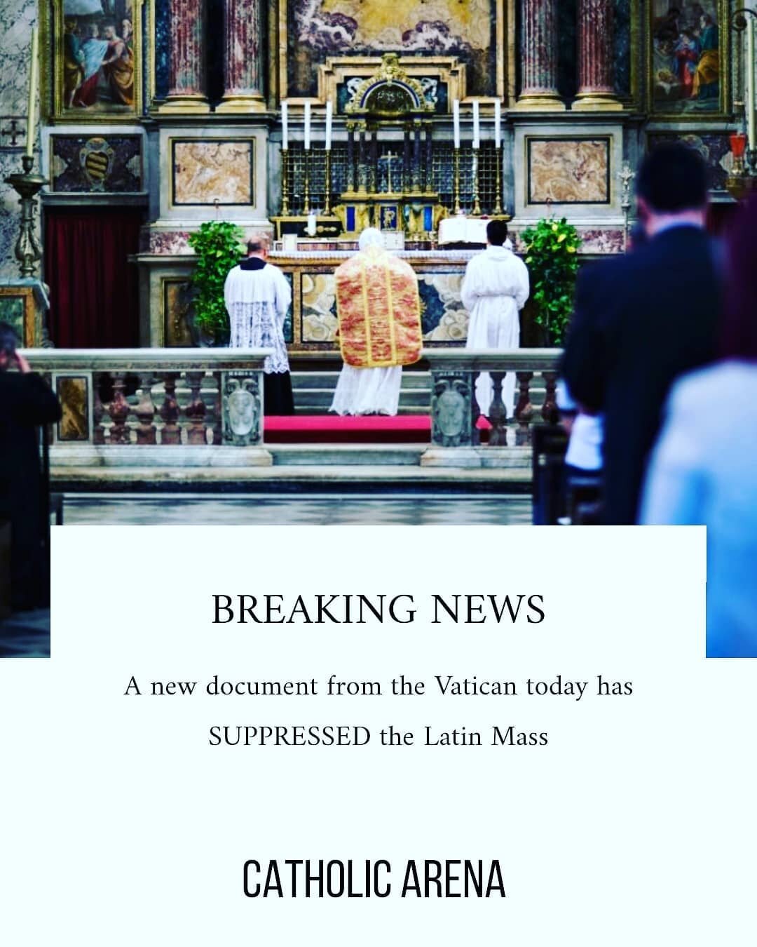 BREAKING 

The Latin Mass has been suppressed. 

Link in bio. 

#catholic #jesus #christian #faith #church #latinmass #francis #tradition #vatican
