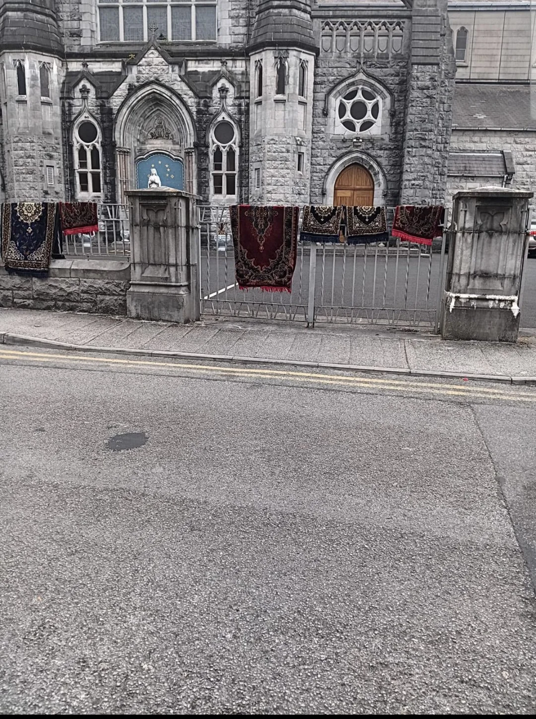 Outrage on Social Media over Prayer Mats on Church