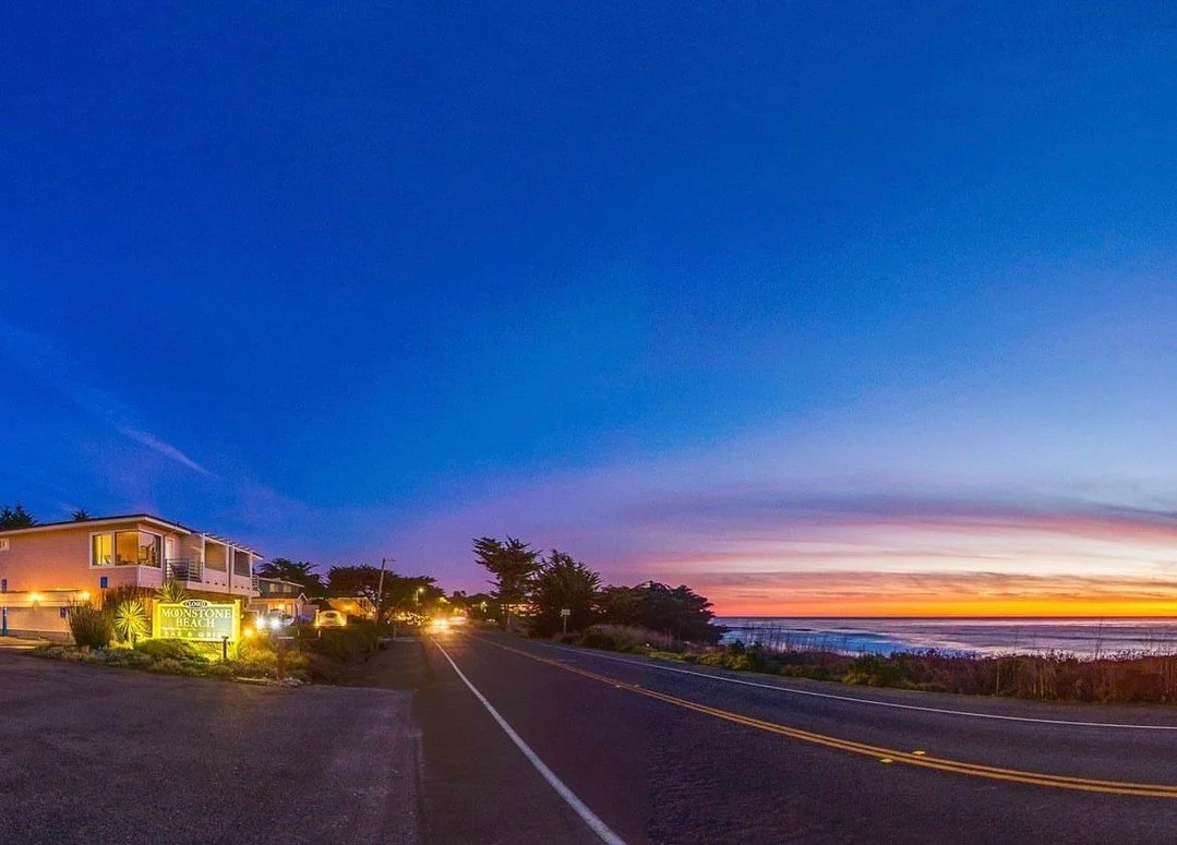 Sunsets are just better with us 🌅

Grab a seat inside or hang out on our spacious patio and take in those unbeatable Moonstone Beach views. Good food, ocean breeze, and a sunset that never gets old 🌞 

See you for sunset 🌊