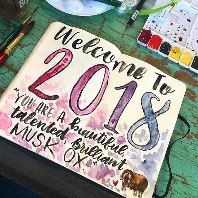 Finally catching up today after endless days of food, merriment and family. Hope everyone had a wonderful holiday season, and welcome to 2️⃣0️⃣1️⃣8️⃣! #leslieknope #muskox #inspiration #2018 #newyear #happynewyear #happynewyear2018 #bujo #journal #jo