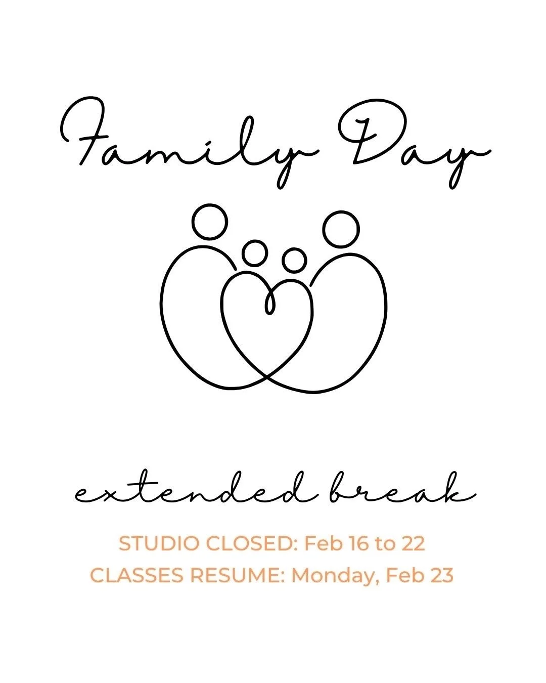 🫶🏼 Happy Family Day, Everyone!

REMINDER for DDA FAMILIES: Our annual Family Day Extended Break runs from Mon, Feb 16 to Sun, Feb 22.
⠀⠀⠀⠀⠀⠀⠀⠀⠀
🤩 Company Showcases on Thursday &amp; Friday
⠀⠀⠀⠀⠀⠀⠀⠀⠀
✅ Regular Schedule Resumes on Mon, Feb 23
⠀⠀⠀⠀⠀⠀