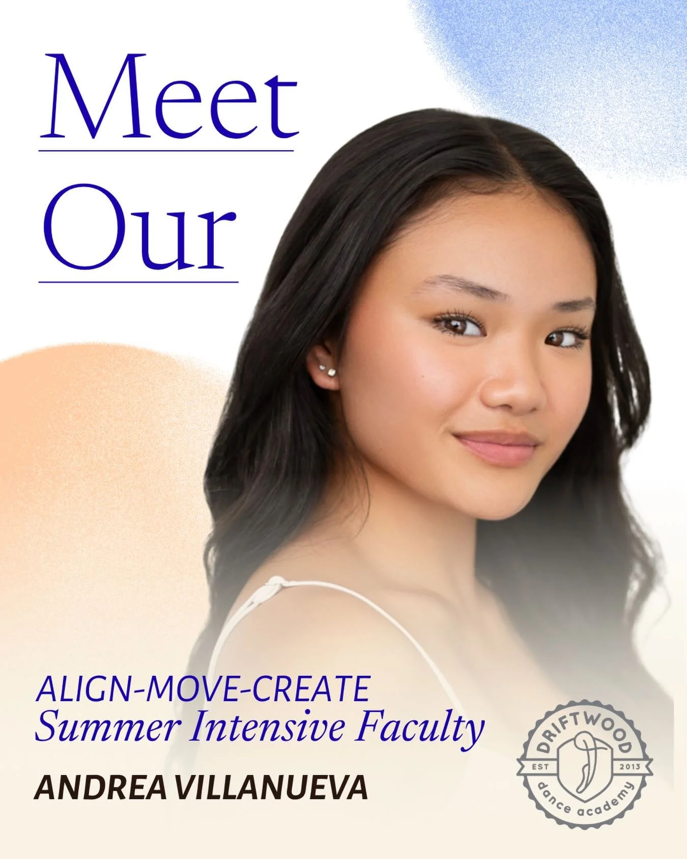 📣 We&rsquo;re so excited to continue our [align-move-create] AMC Summer Intensive faculty announcements with Andrea Villanueva!

This summer, Andrea will be joining us as part of the intensive faculty while also preparing to step into a new role on 