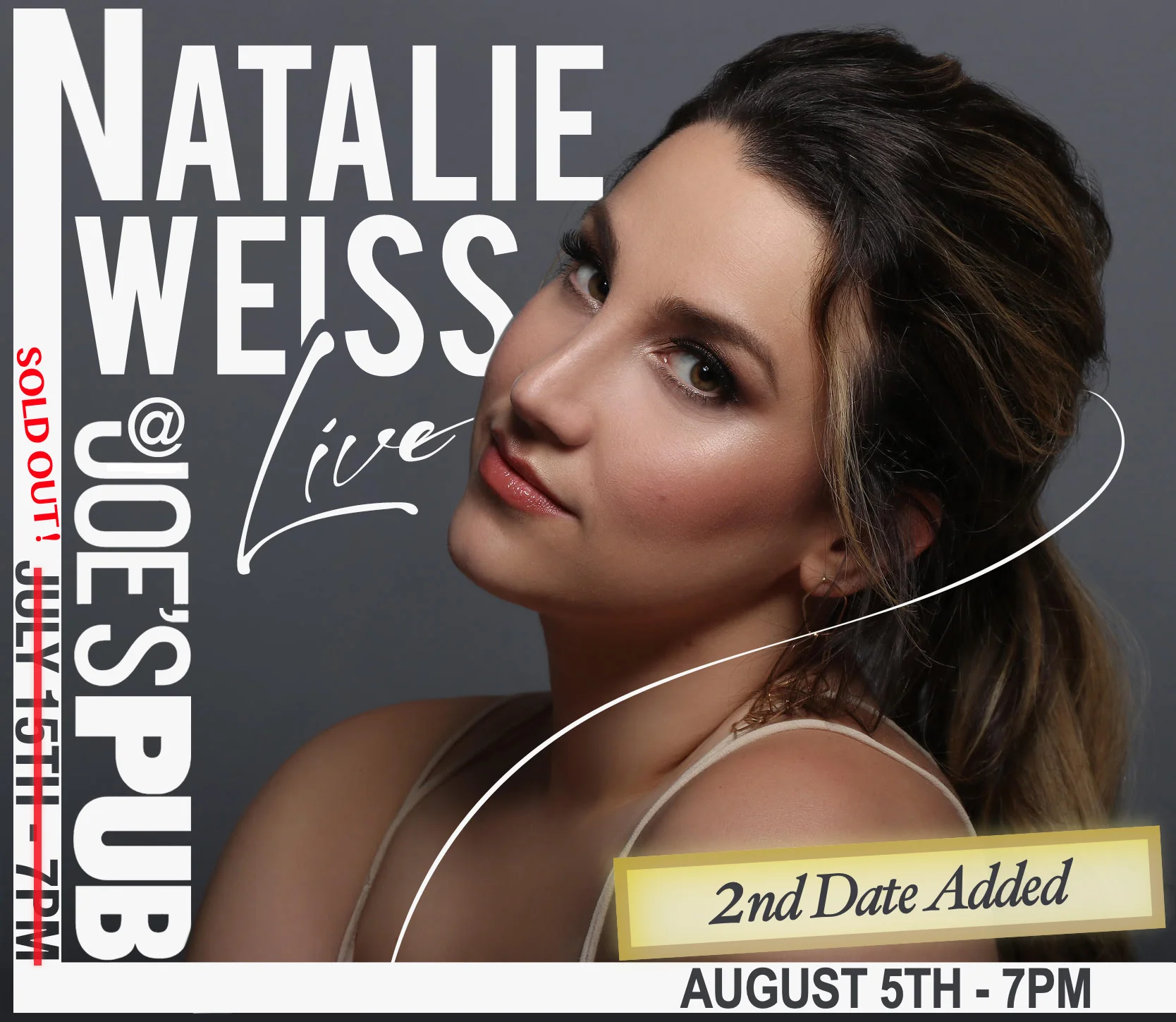 2ND SHOW ADDED! Natalie Live at Joe's Pub in NYC! 