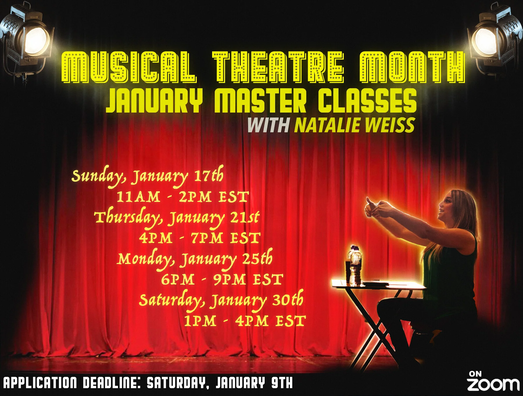 Applications Available For January Master Classes With Natalie.