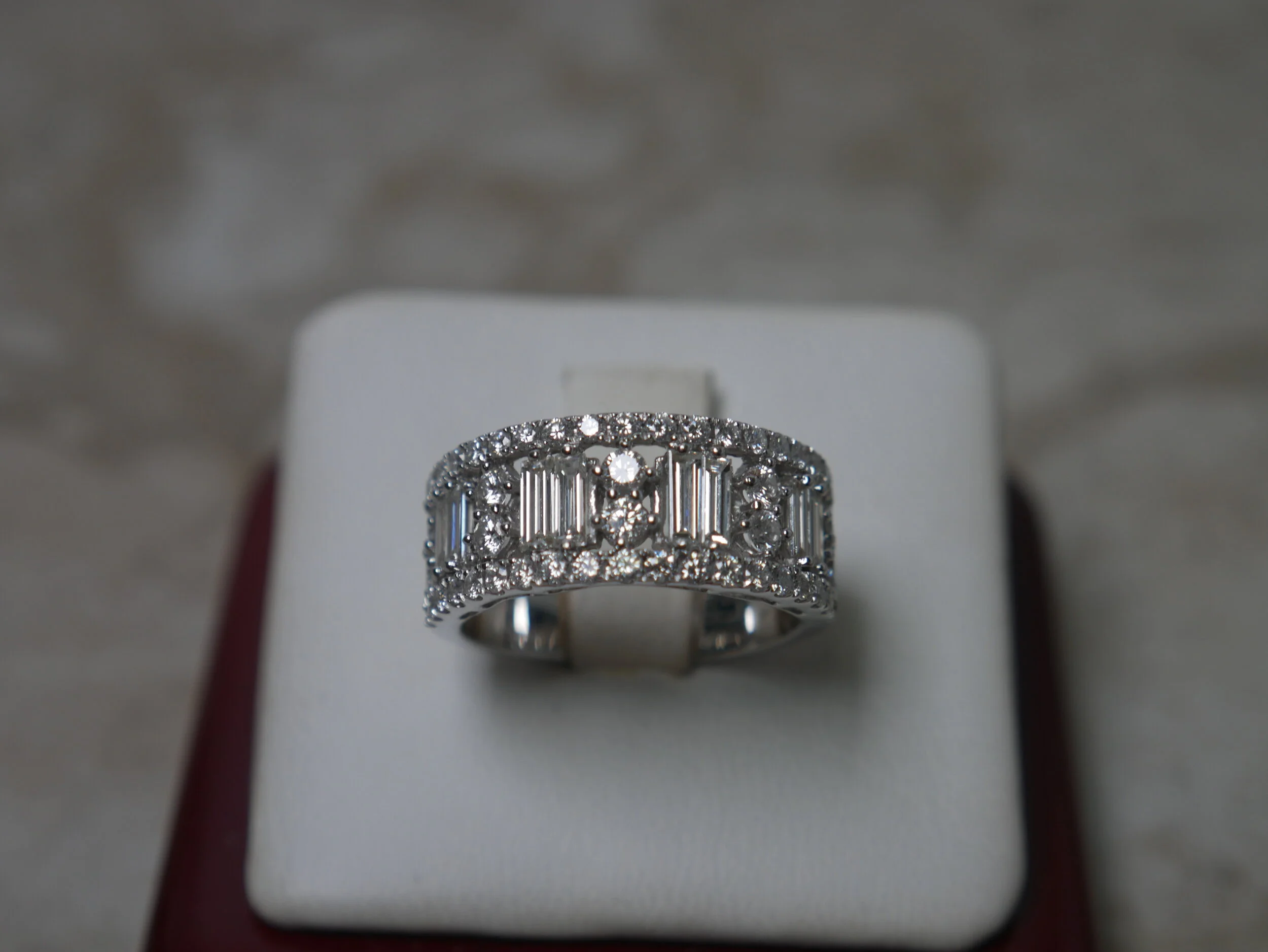 14K White Diamond Anniversary Ring