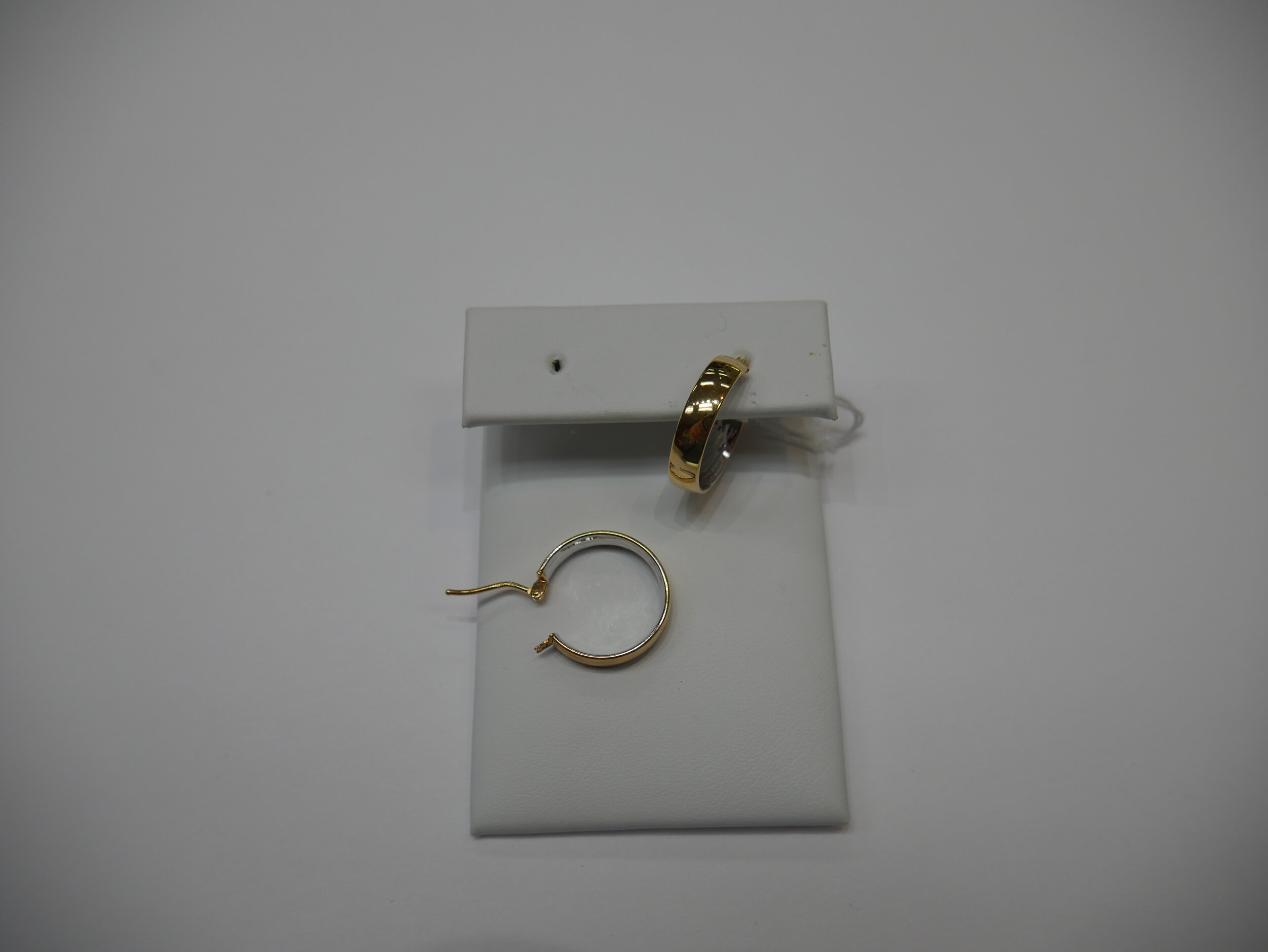 14k Two Tone Gold Hoops