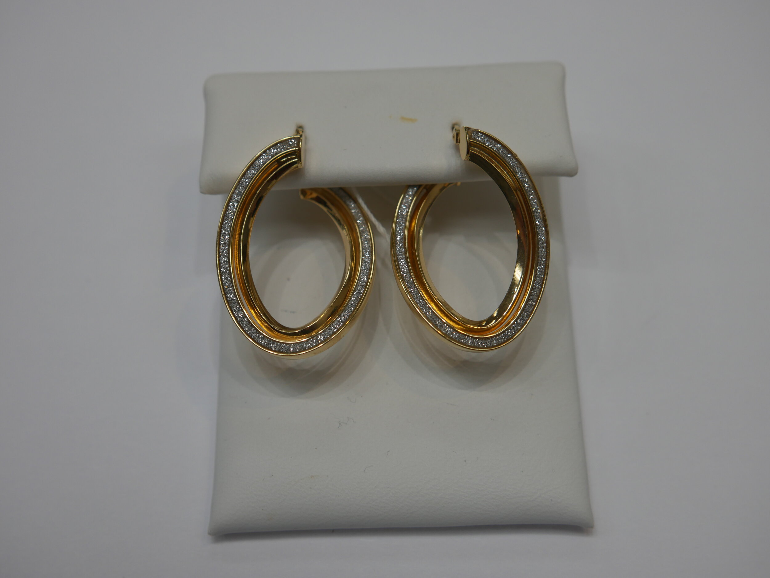14k Two Tone Gold Front Hoop Earrings