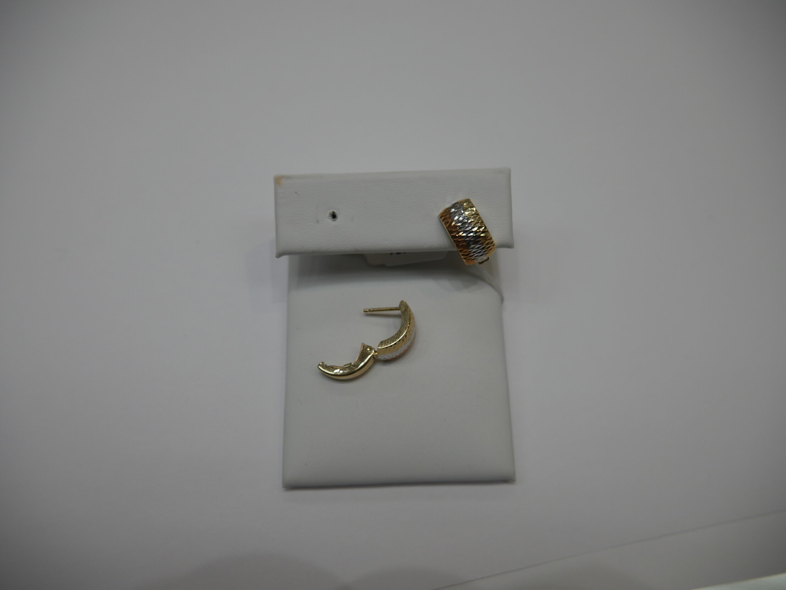 14 karat Tri Tone Small Hoop Earrings