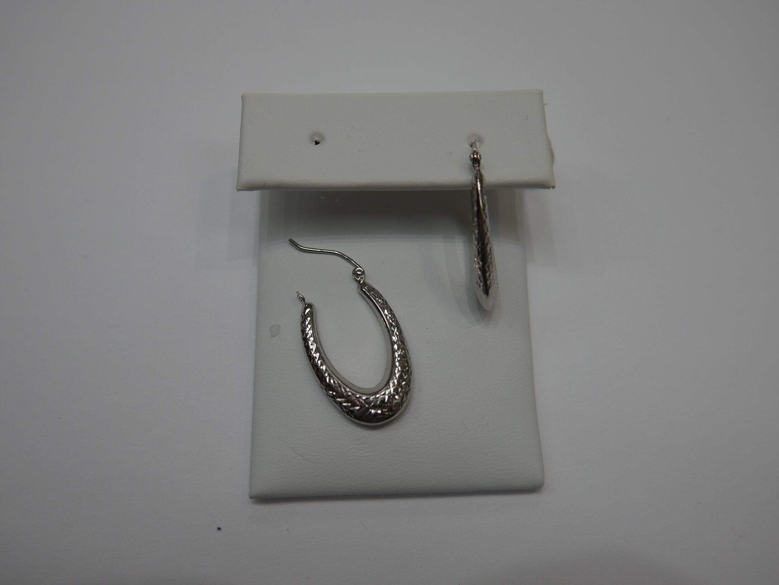14 karat White Gold Hoop Earrings