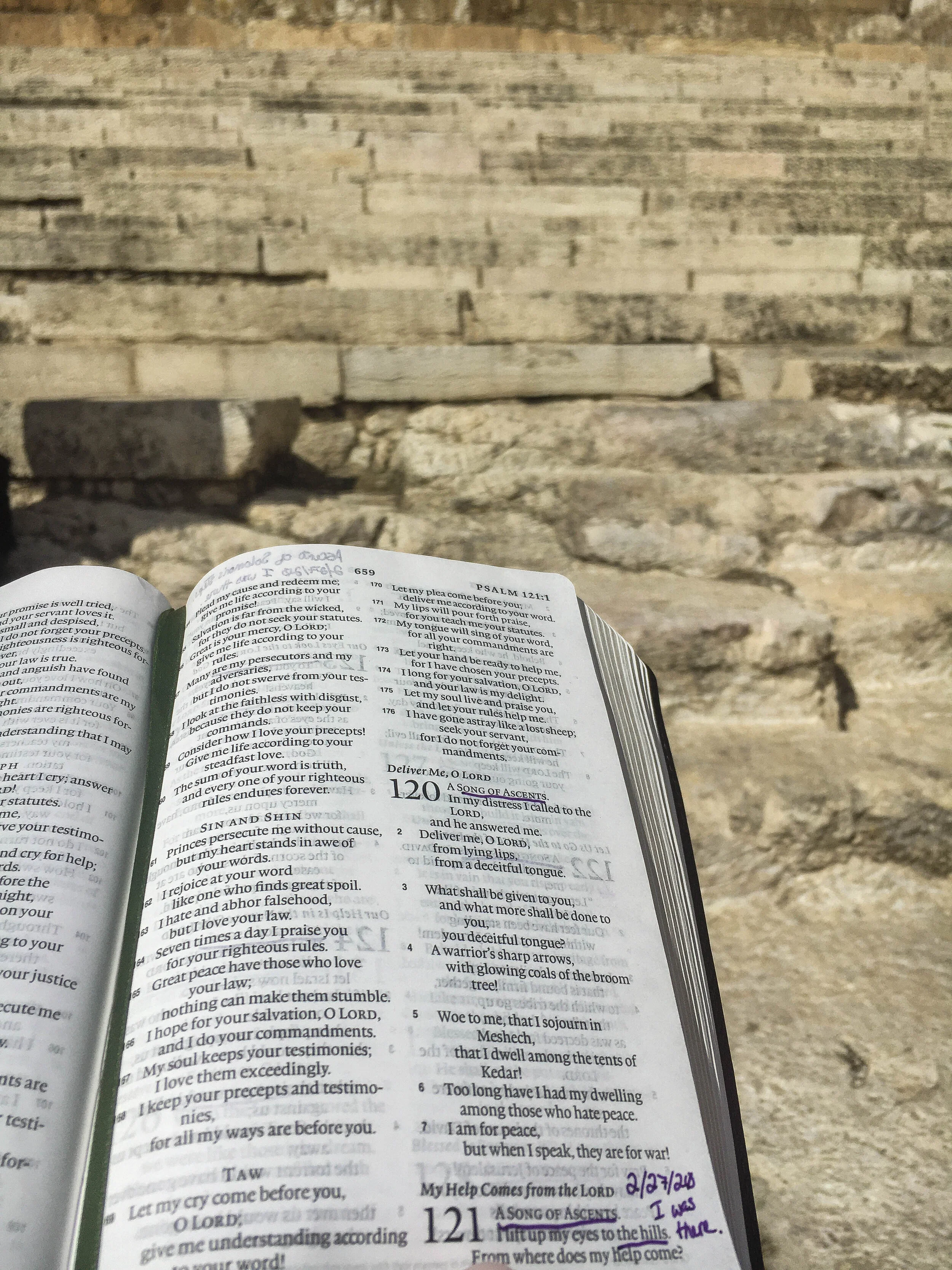 The Psalms of Ascent were used as encouragement for those ascending the steps to the Temple - these steps right here. Shot on iPhone 6s