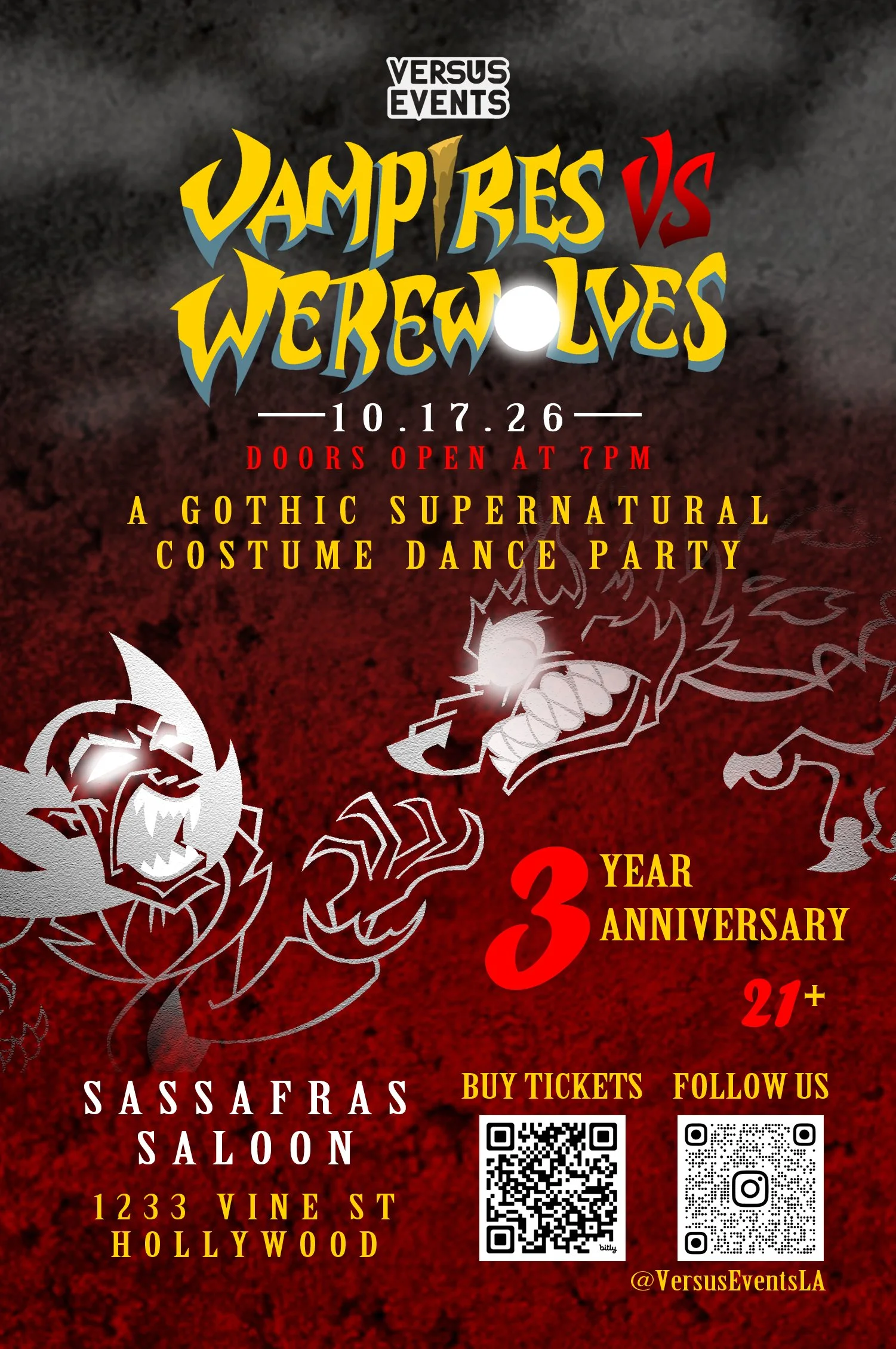 Vampires VS Werewolves: A Gothic Supernatural Costume Dance Party