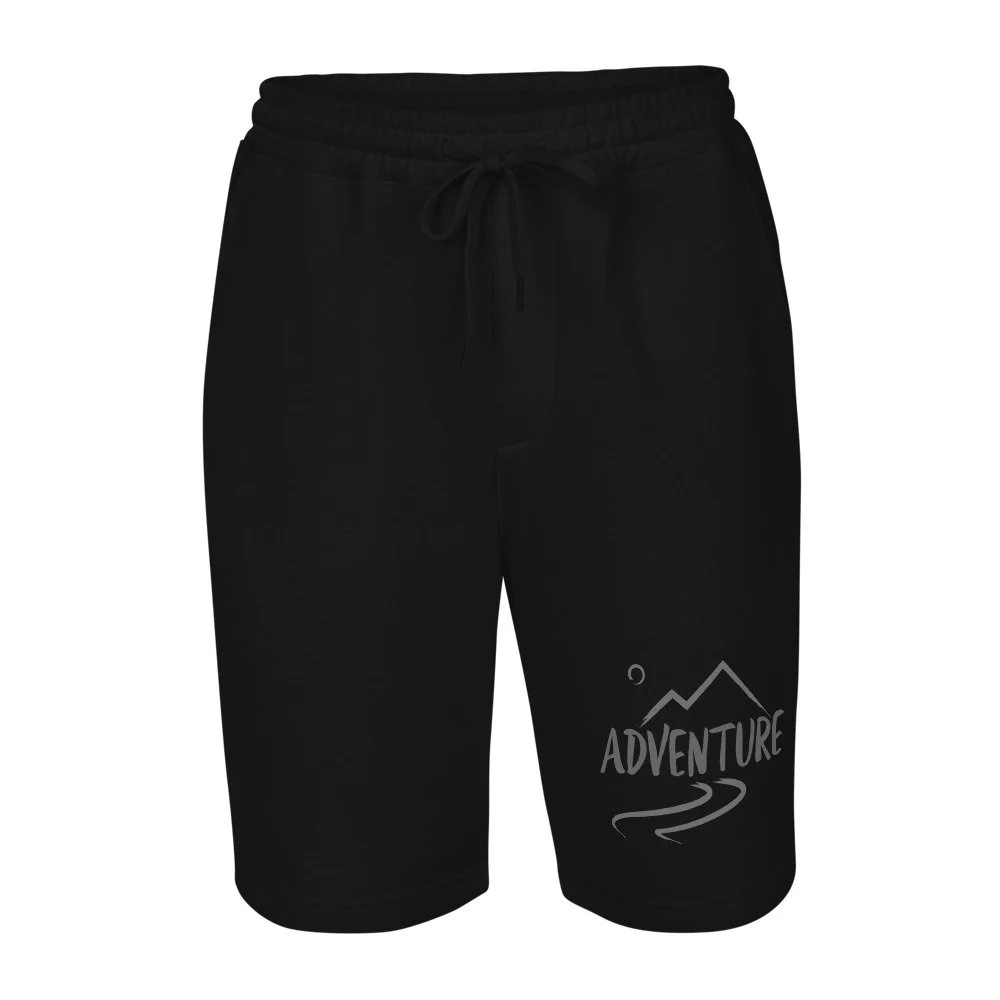 Black Adventure Outdoors Fleece Shorts by Liam Theo Creative