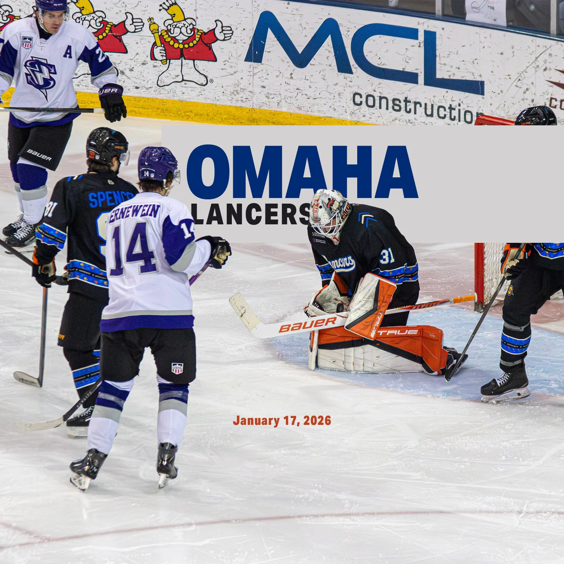 The Omaha Lancers hosted the Tri-City Storm on January 17, 2026 at Liberty First Credit Union Arena, this is my gallery of photos I took at the game.