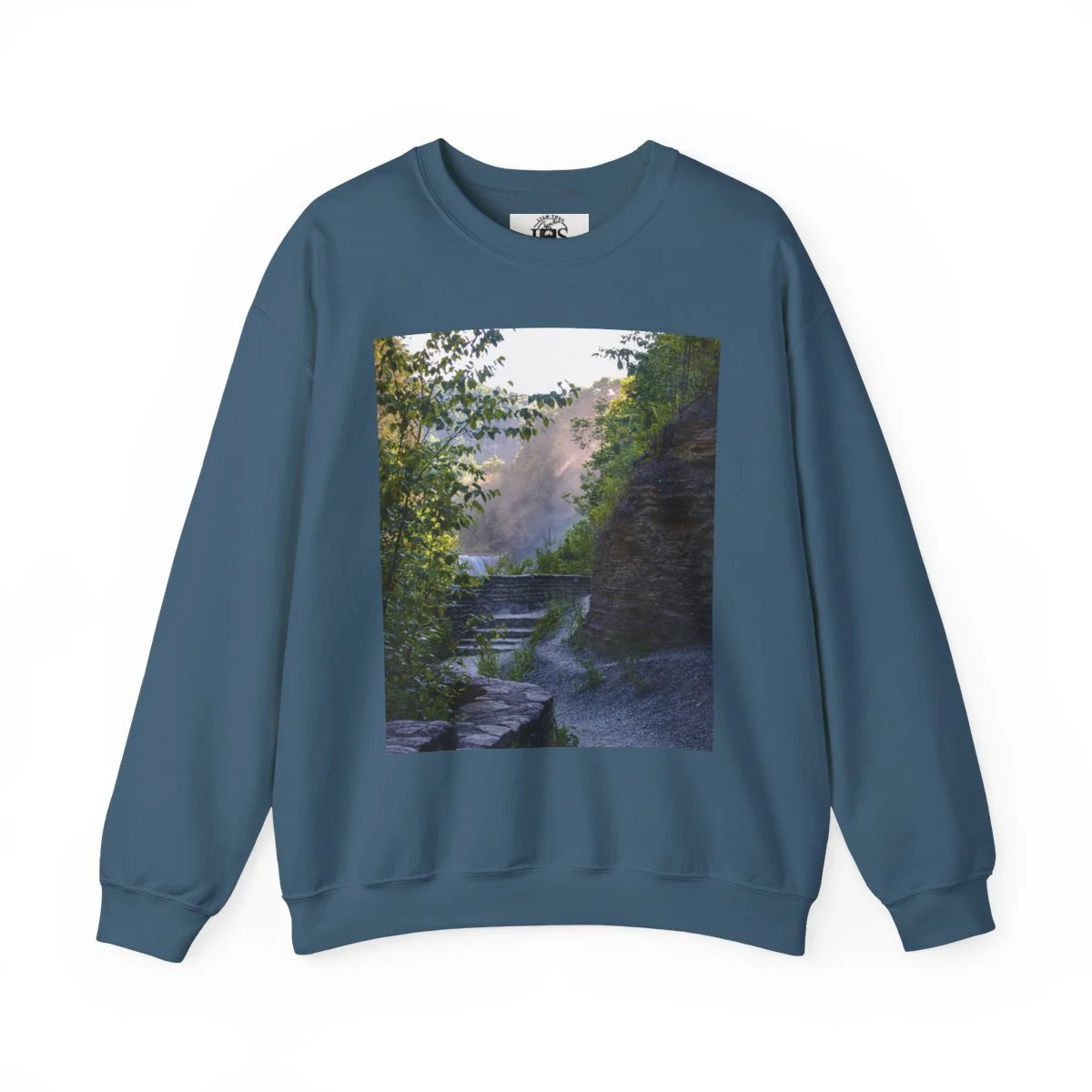 AWalkAlongAHazyLetchworthStatePark-CrewNeckSweatshirt-IndigoBlue.jpg
