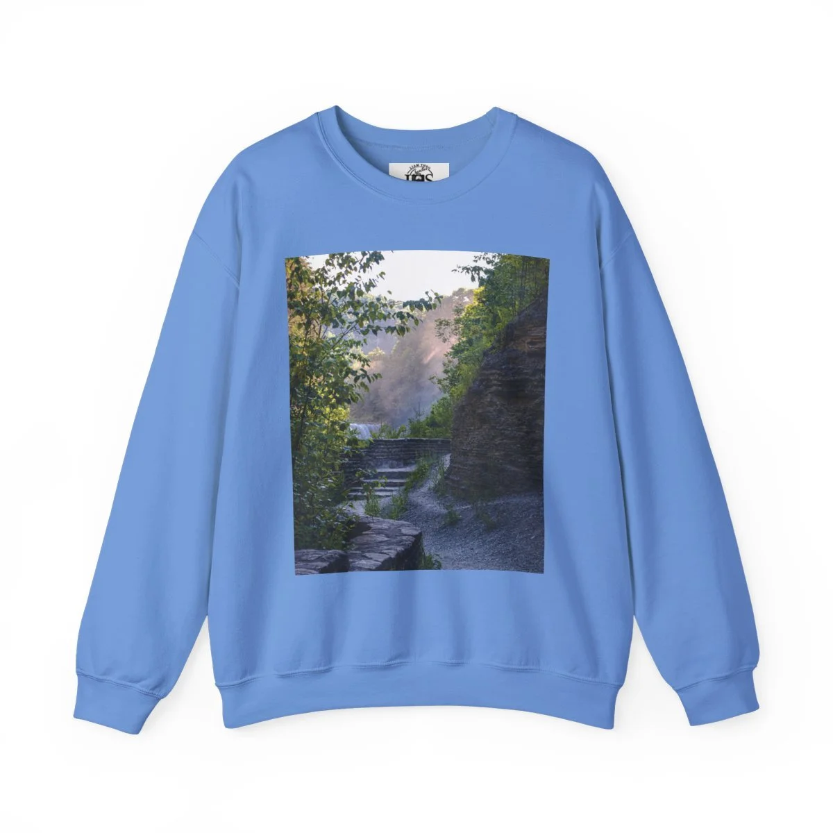 AWalkAlongAHazyLetchworthStatePark-CrewNeckSweatshirt-CarolinaBlue.jpg