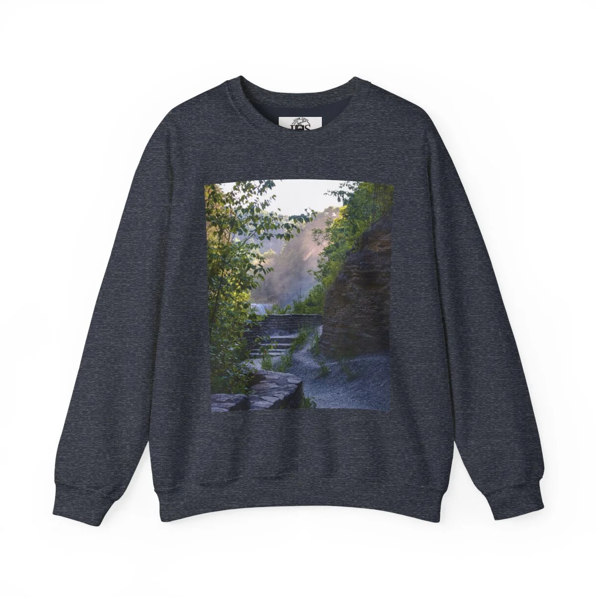 AWalkAlongAHazyLetchworthStatePark-CrewNeckSweatshirt-HeatherNavy.jpg
