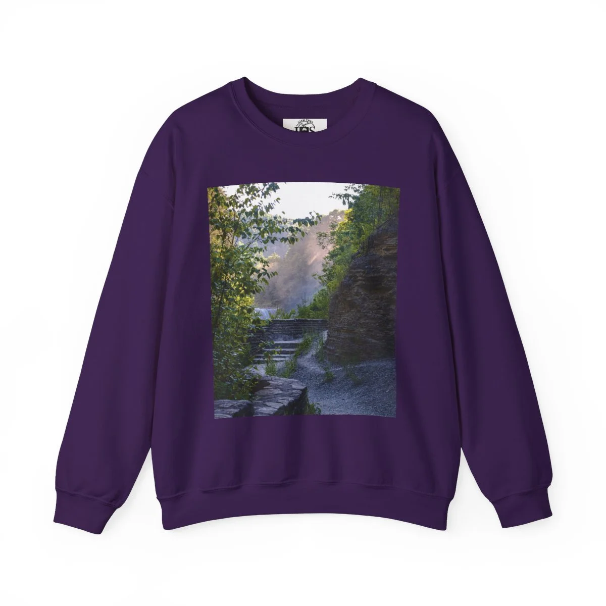 AWalkAlongAHazyLetchworthStatePark-CrewNeckSweatshirt-Purple.jpg