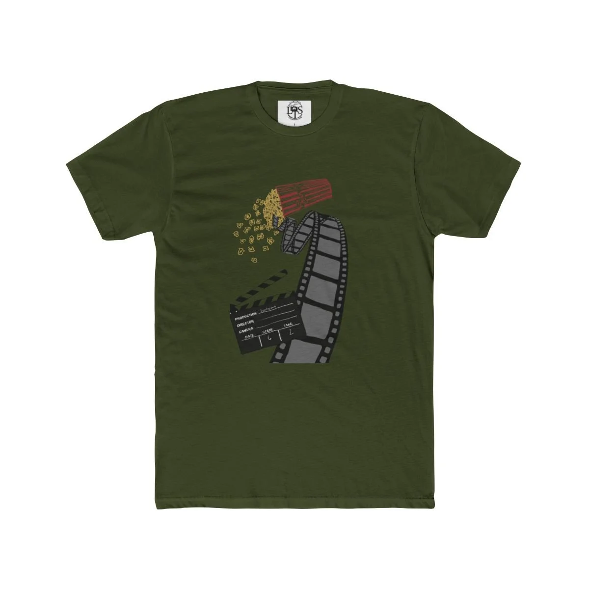 MovieReelWithPopcornTee-LiamTheoCreative-MilitaryGreen.jpg