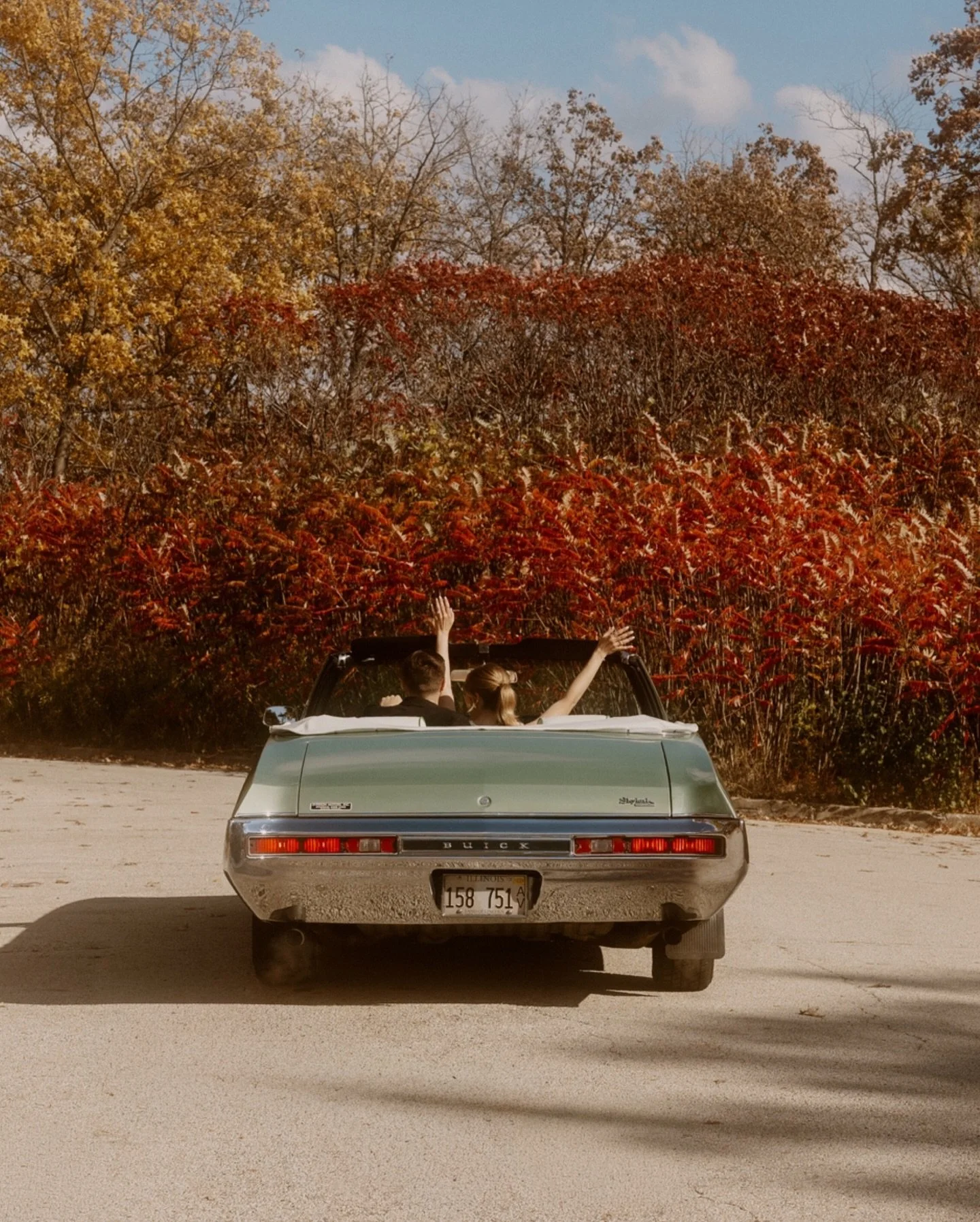 frames of Ellie, Patrick, and their getaway car 🤍 

hair and makeup by @debpetrielli