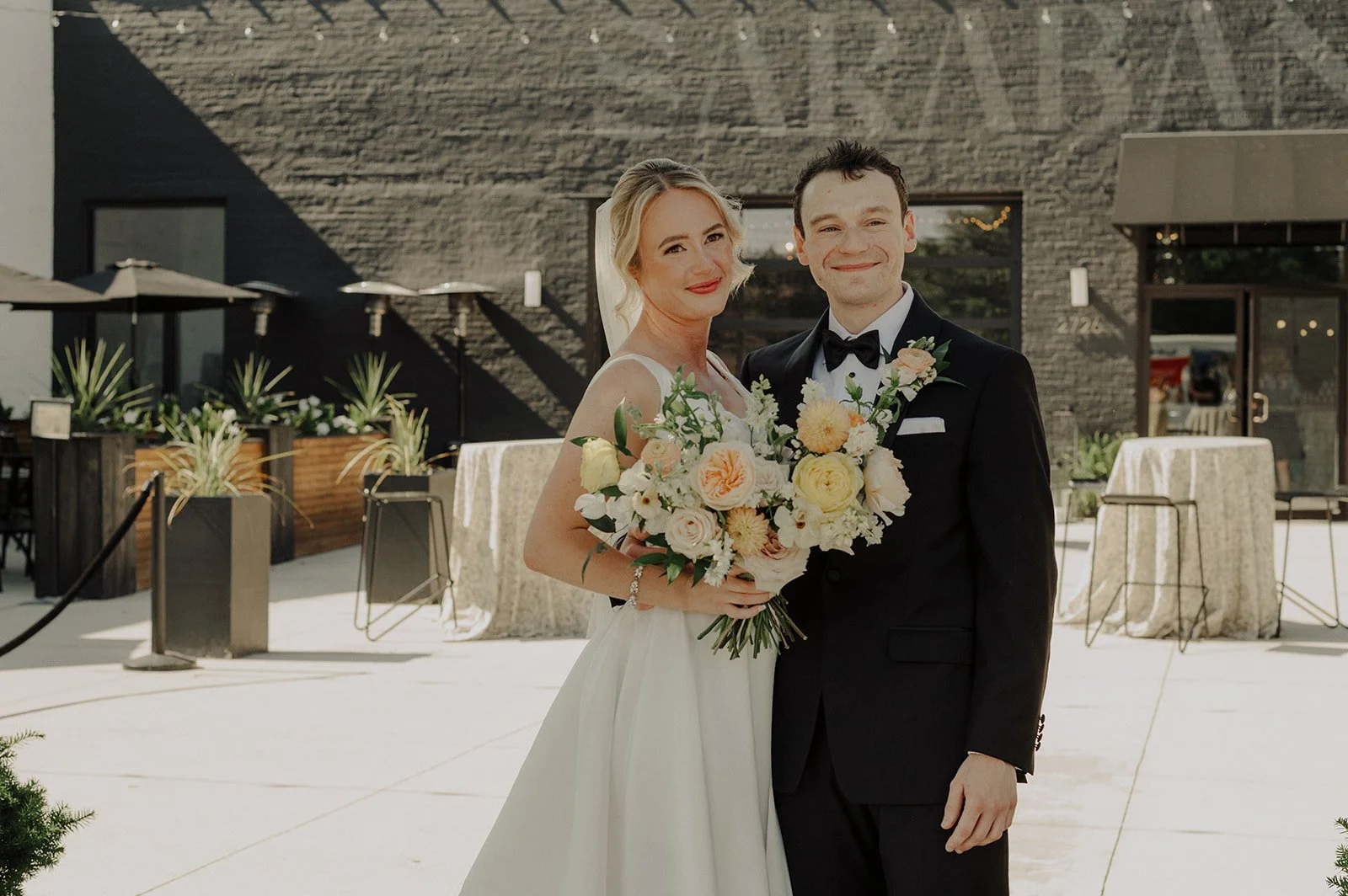 Newlyweds are photographed at Sarabande, a Chicago IL wedding venue