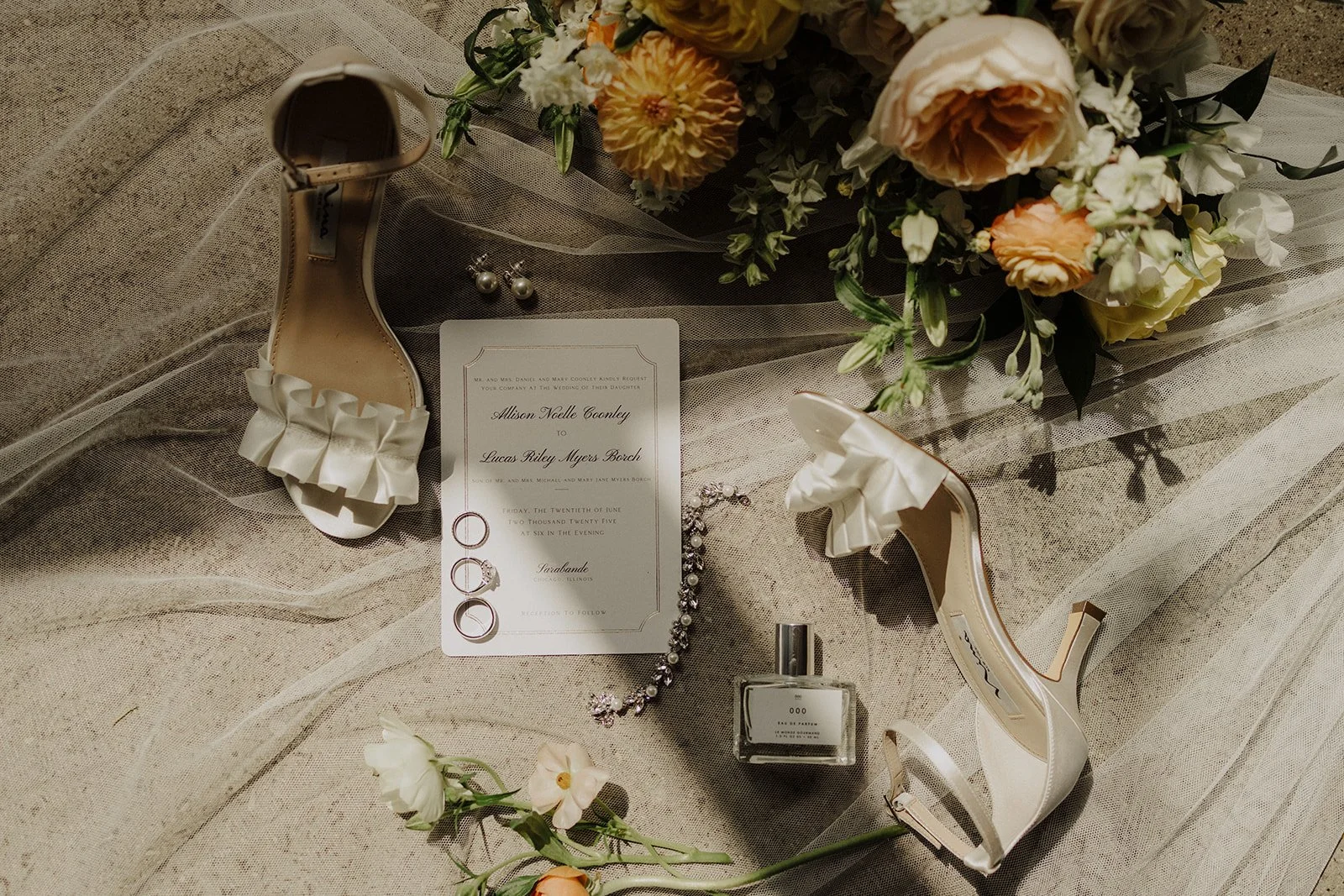 Wedding details are photographed at a Sarabande wedding