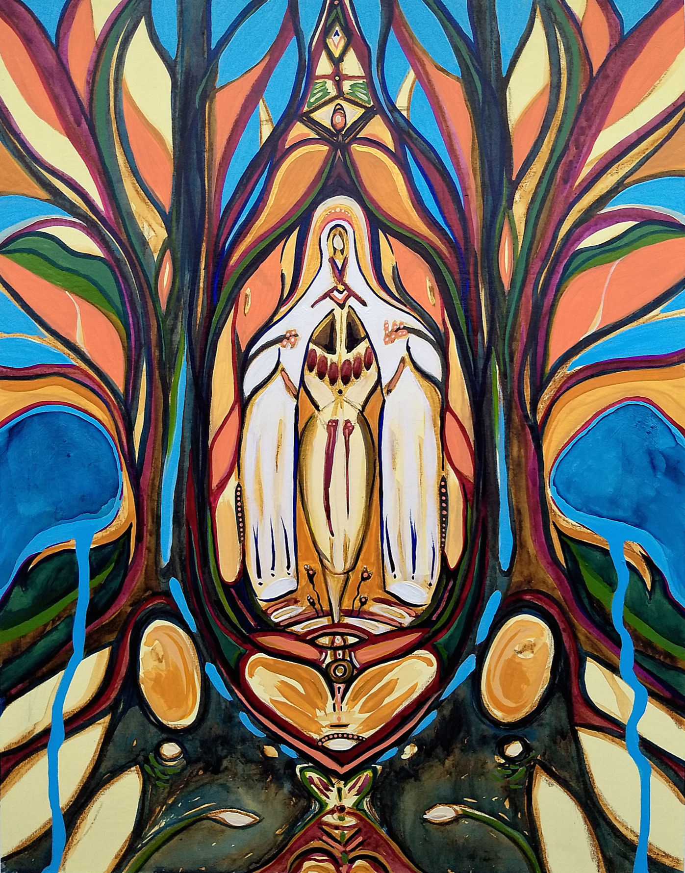 {an emergence of spirit} prayer painting, mixed-media on bristol. 11”x14” Hali Karla