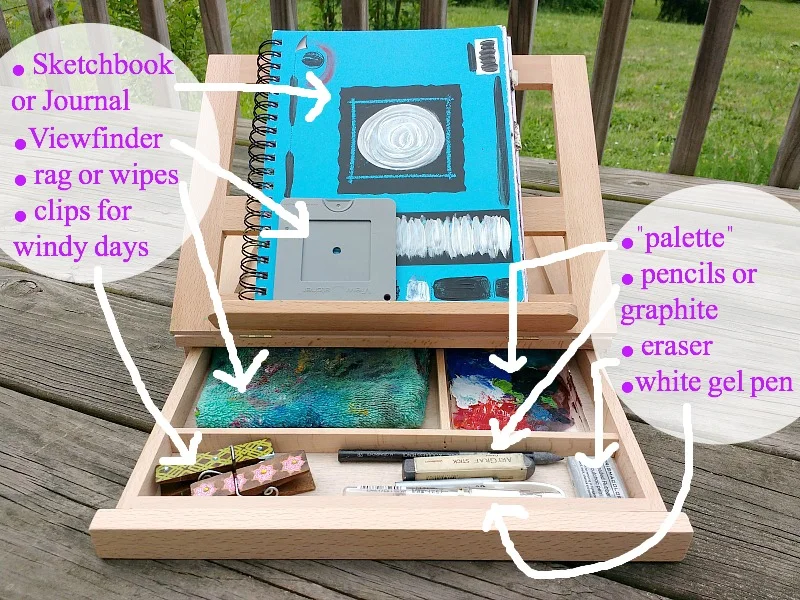 some art supplies I like for taking my creative practice outside. more in the post… (Hali Karla Arts)