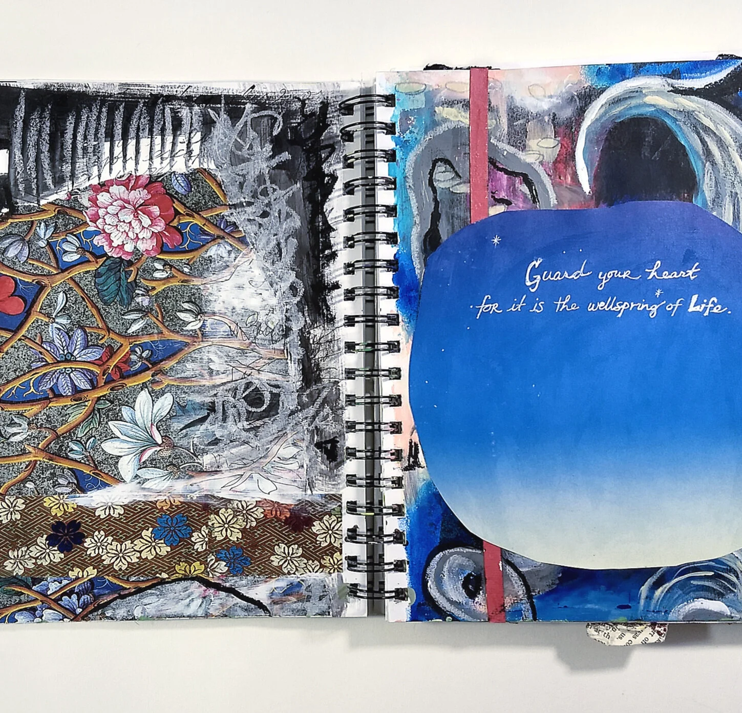 Guard your heart art journal mixed media creative practice page | Hali Karla Arts