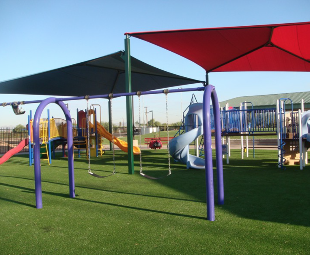  Artificial grass installation for playground. 