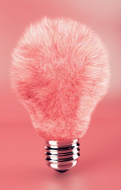 A photo collage of a light bulb where the top glass part is entirely fuzzy.