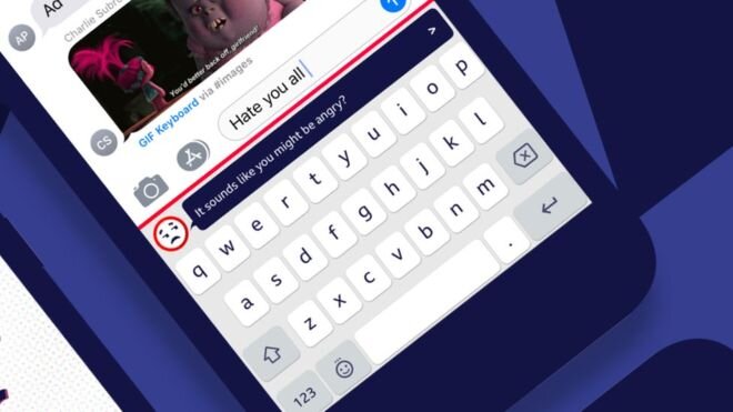 An image of a smartphone screen with the Own It App messaging box on the screen.