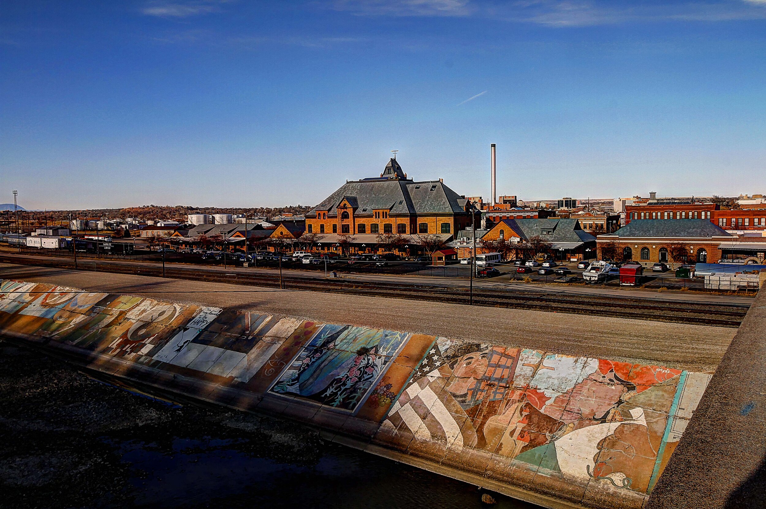 Pueblo Union Depot with Original Levee Mural