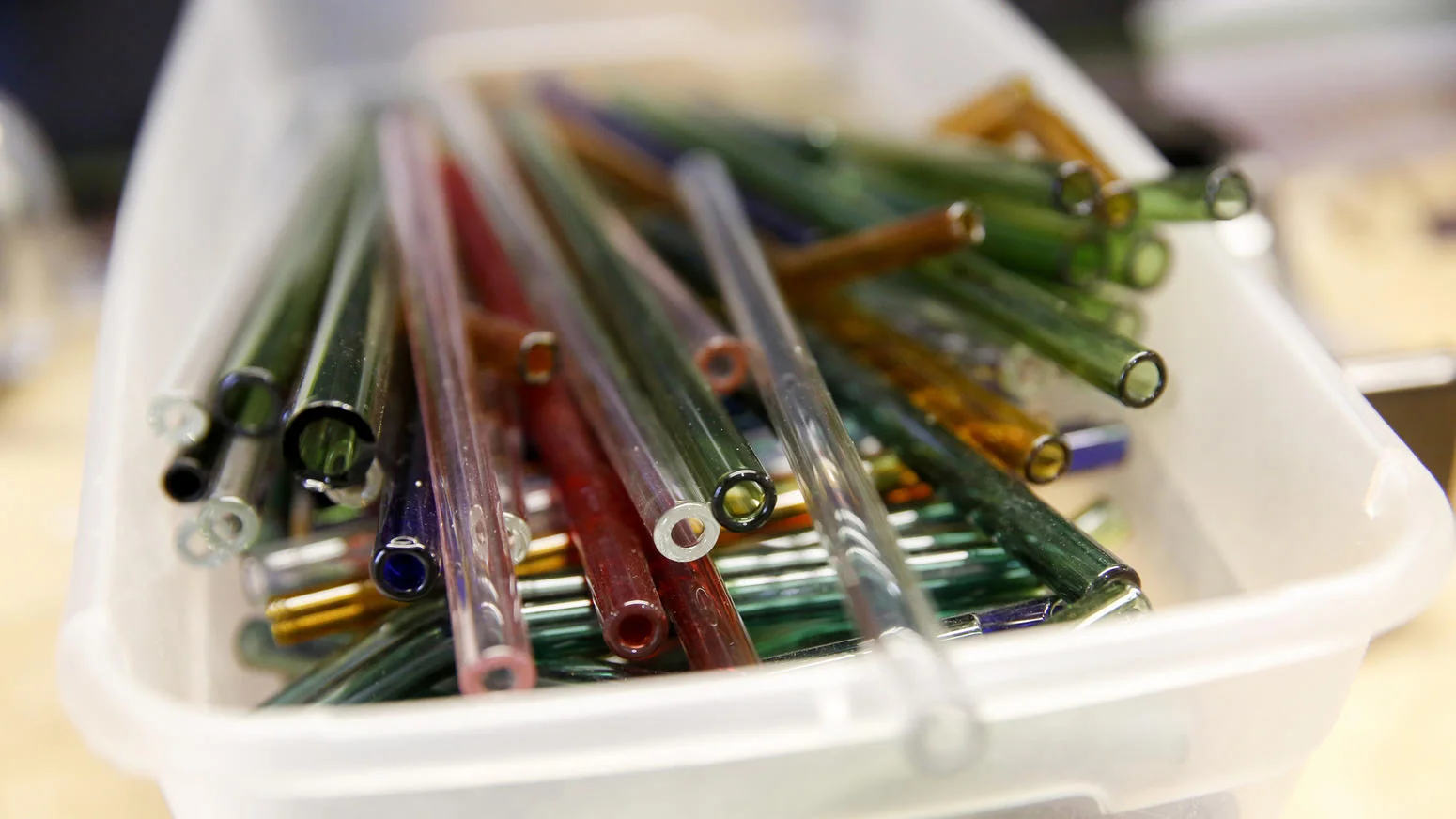 Partially finished glass straws