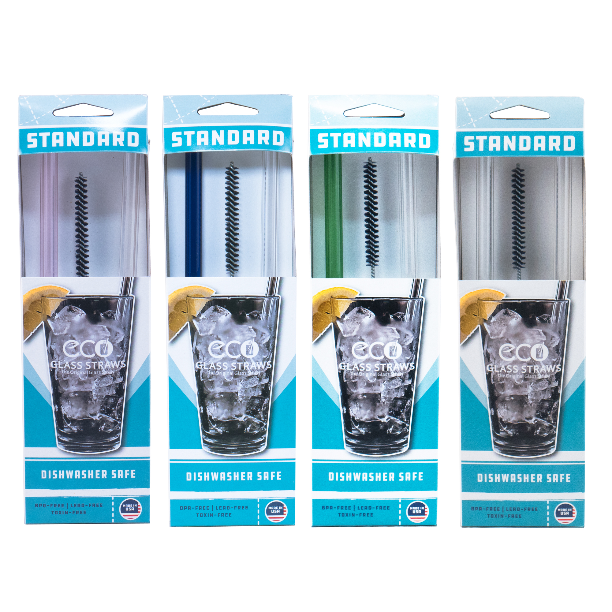 Reusable Glass Drinking Straw 200mm*10mm with Private Solid Box Protective Carry