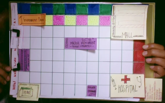 Mockup of projected text