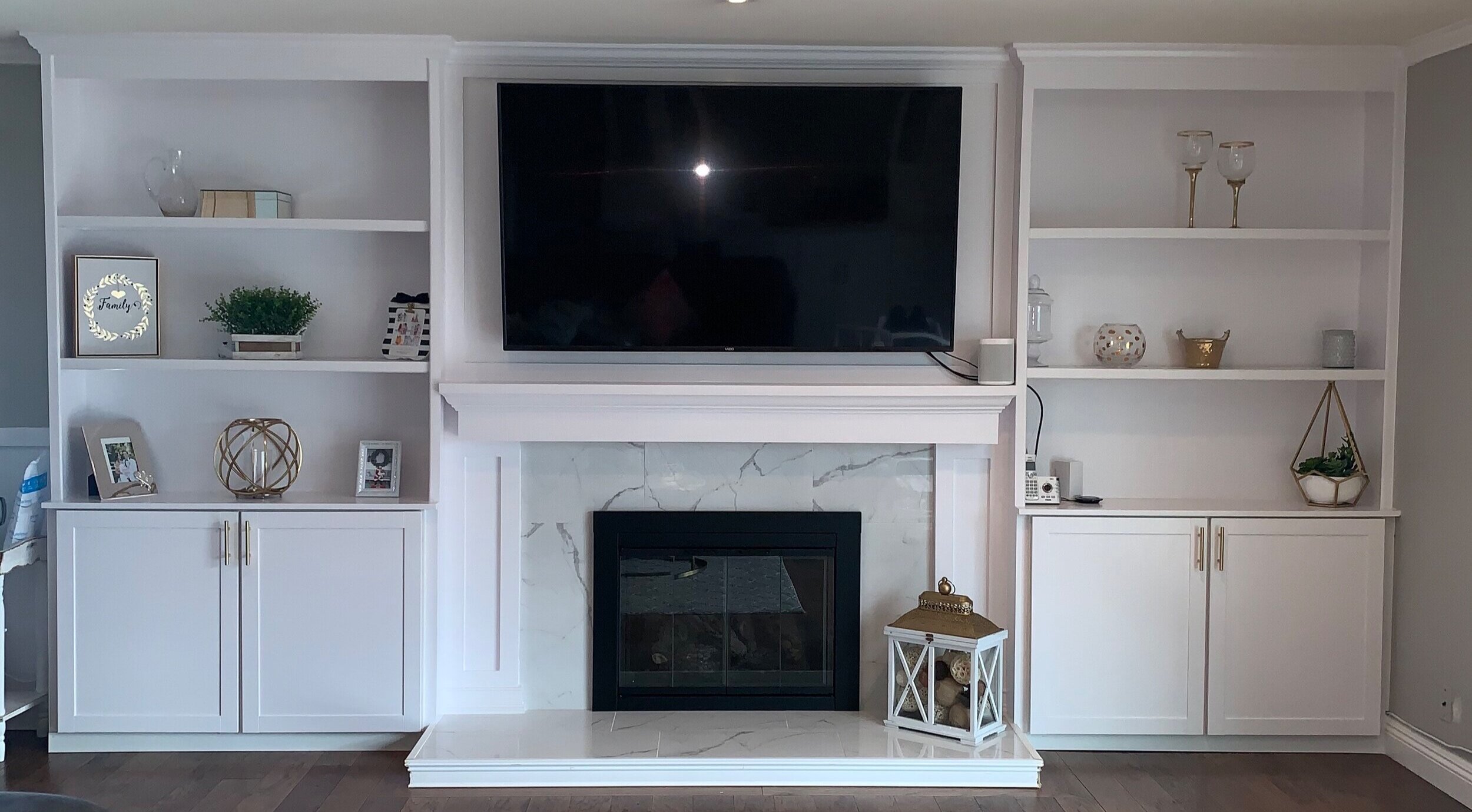 Diy Fireplace Surround And Built Ins, How To Build Cabinets Around Fireplace