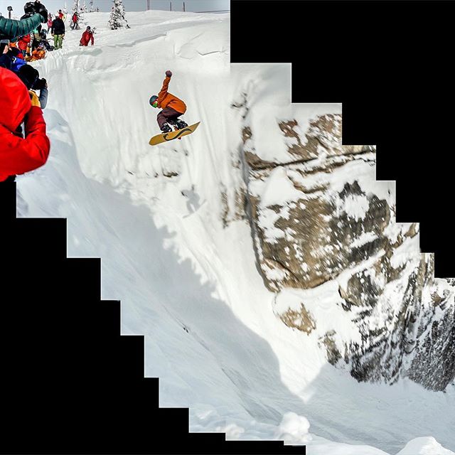 Compiled screengrabs from yesterday&rsquo;s madness. Our favorite boarder @_mikeymarohn launching a massive Cab 5 into Corbet&rsquo;s as part of #JHKingsandQueens. What an event @jacksonhole !! 👑⚔️👑