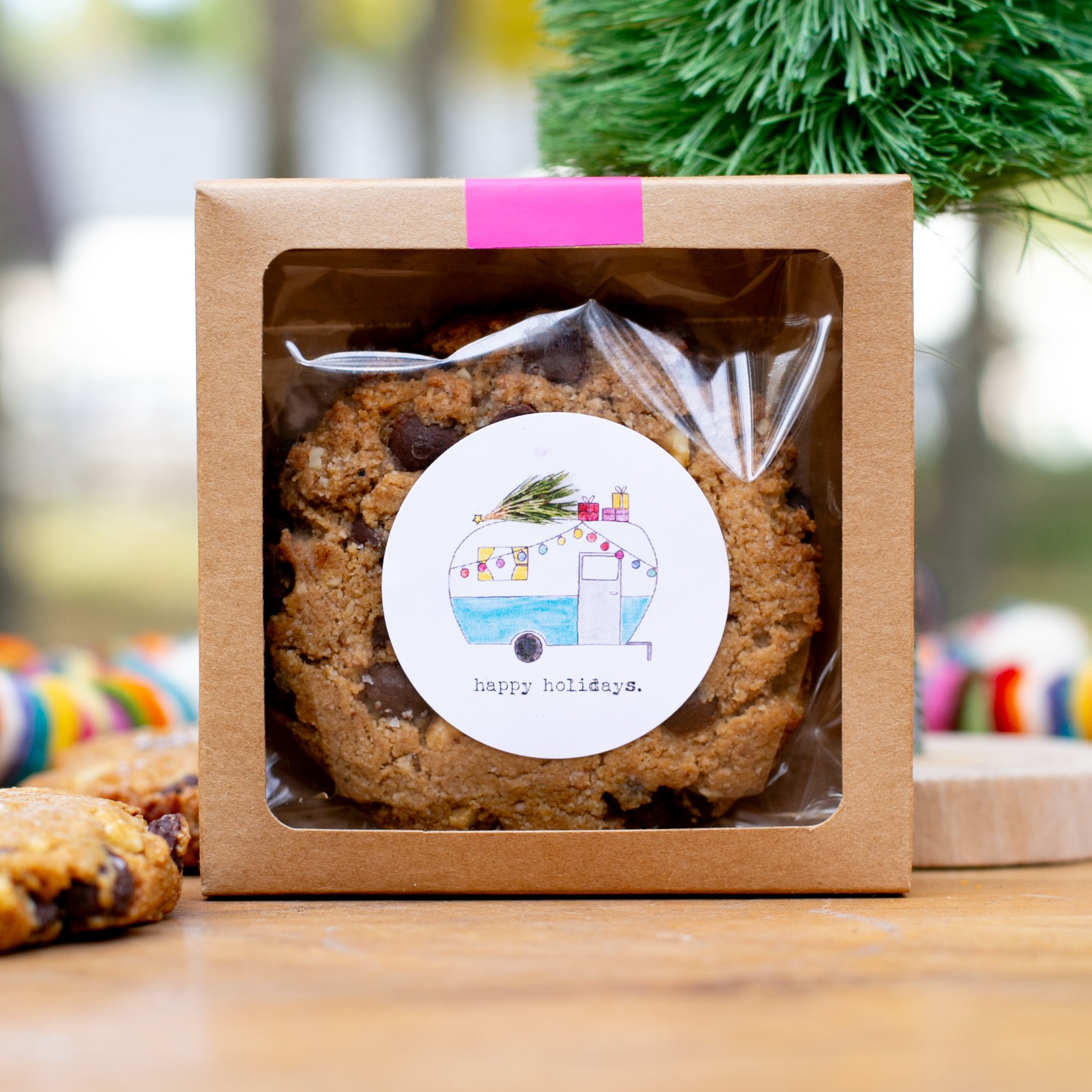 Rawmona's "Happy Holidays" Camper Cookie