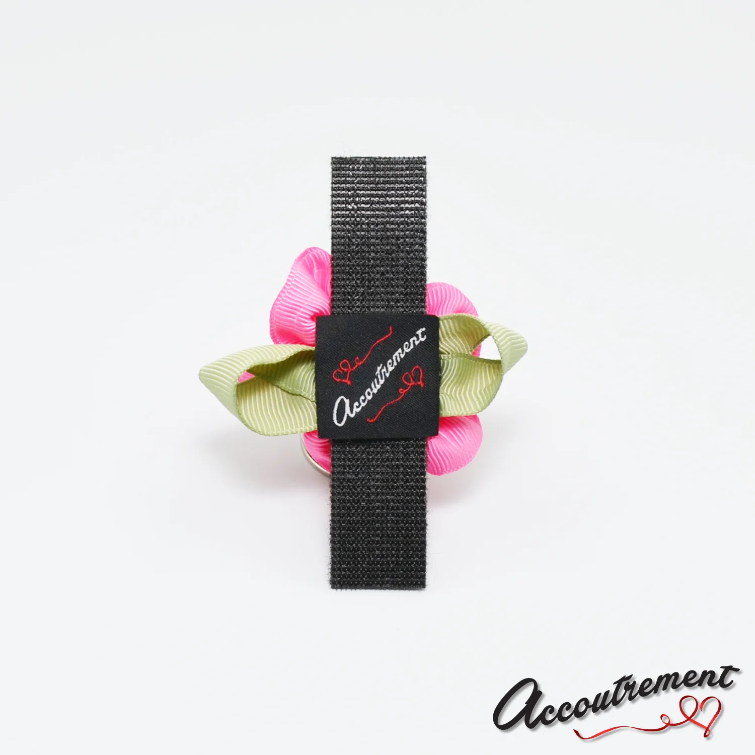 accoutrement.store flower attachment - grosgrain lotus - hot pink - back.jpg