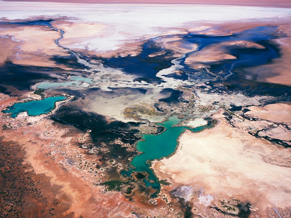 Water patterns, Lake Macleod, north of Carnarvon, Western Australia, 2006.