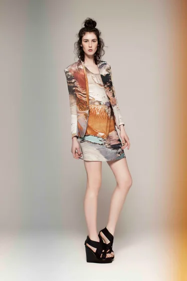 Composite print to fabric, by Sara Phillips, Winter 2012 Collection