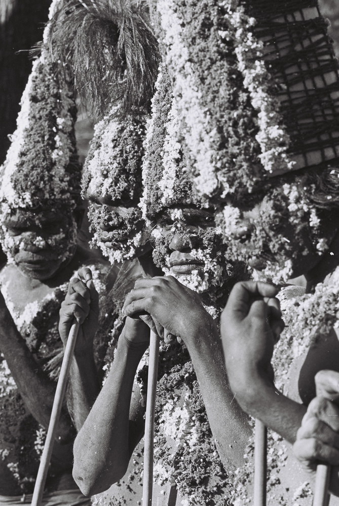 Halls Creek ceremonial dancers, Festival of Perth, Subiaco WA, c.1970