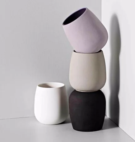 Raw Ceramic Mug - White Black Grey