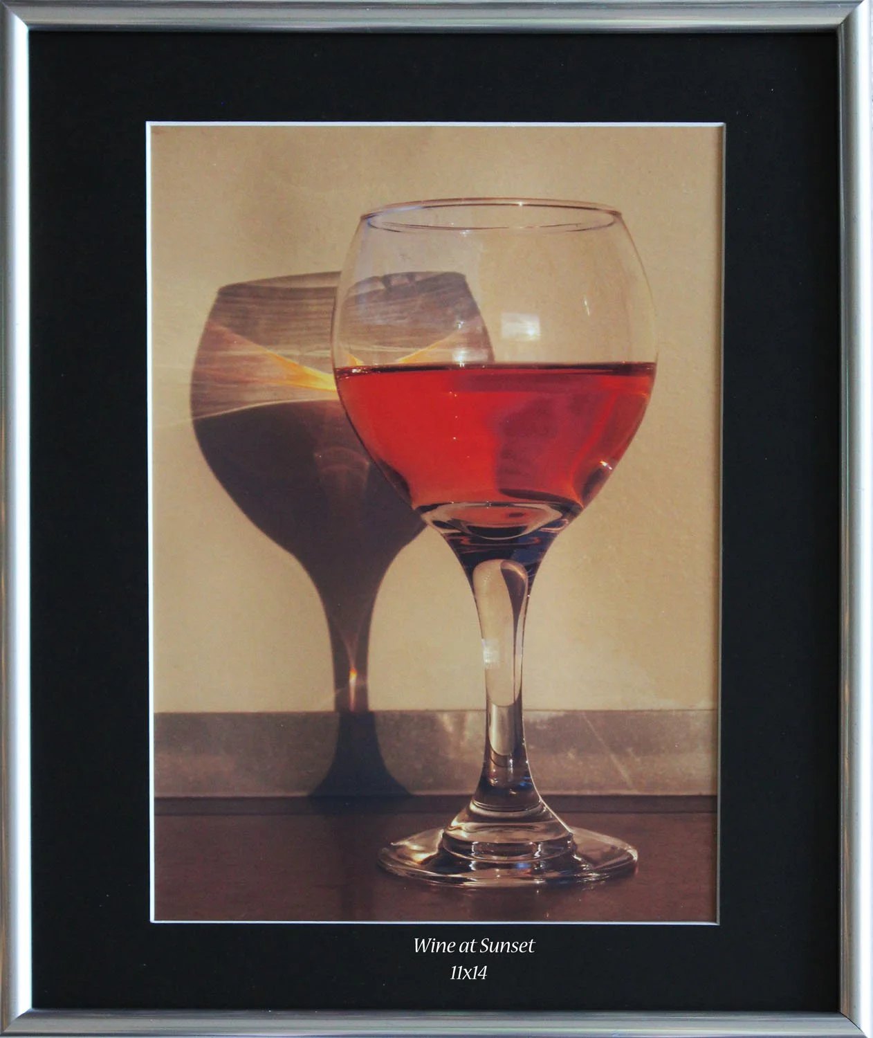 Wine at Sunset - # 392 - framed 11x14 with title.jpg