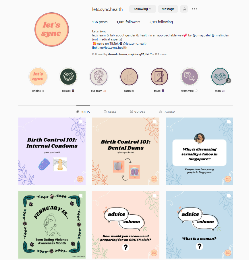 In addition to regular posts, we hosted regular Instagram Live discussions, posted weekly Instagram stories like Monday News (updates on gender + health related news), created Reels/TikToks, started an Advice Column, and started a community chat