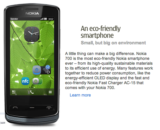 Nokia 700 smartphone – B2C product page