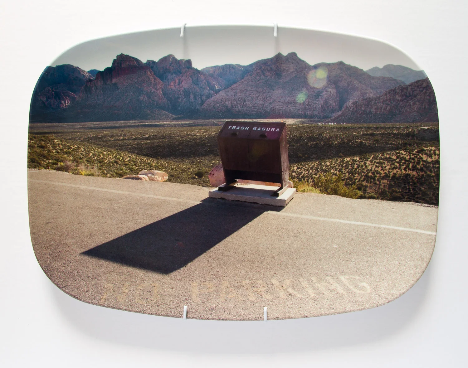 American Mythologies , photograph on melamine platter, 10 x 14 inches, 2016 (Las Vegas, NV)