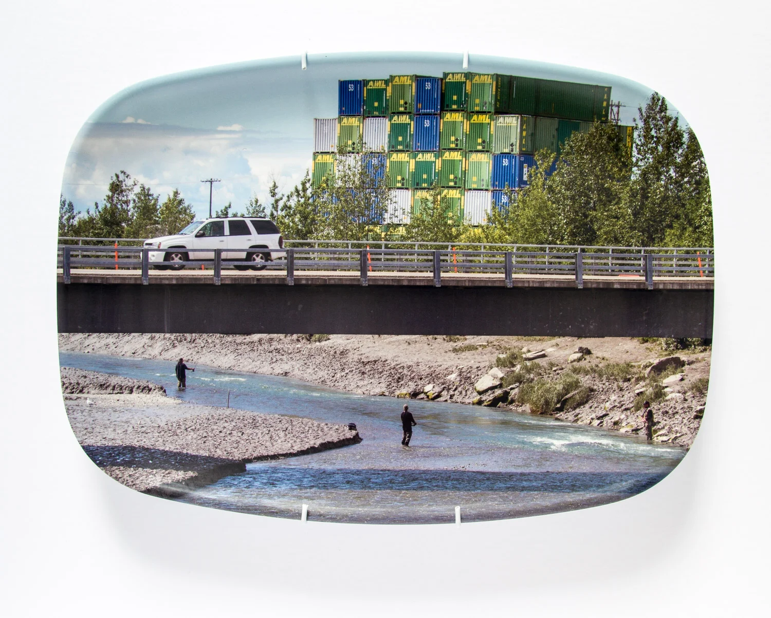 American Mythologies , photograph on melamine platter, 10 x 14 inches, 2017 (Anchorage, AK)