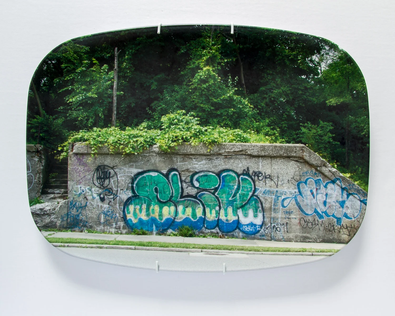 American Mythologies , photograph on melamine platter, 10 x 14 inches, 2014 (Detroit, MI)